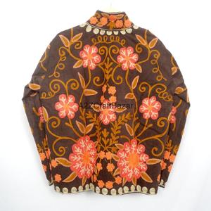 Floral Embroidery Cotrise <b>Jacket</b> Cotton Stripe Lining Handmade Winter Autumn Quick Dry Eco-Friendly Breathable - Product Image 6