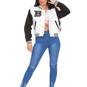 High Quality Custom Women's Varsity Jacket Thick Warm <b>Wool</b> Winter Sheep Skin Camouflage Embroidered Logo Cotton <b>Quilted</b> Dyed - Product Image 4