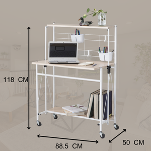 Facile à assembler Bureau pliable durable avec stockage multicouche - Product Image 2