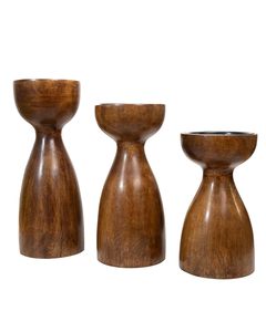 FASHION CRAFT Decorative Wooden <b>Candle</b> Stand <b>Set</b> Handmade Durable Heat Resistant Home Table Christmas Birthday Valentine's Day - Product Image 4