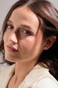 Boucles d'oreilles en or 14 carats avec diamant de laboratoire en forme de cœur_ Solitaire 2,00 carats - Product Image 4