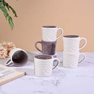 ชุดแก้วน้ำสองชั้นสีชมพูอำพันอ่อน 6 ใบ แก้วพอร์ซเลนดีไซน์ทันสมัย พร้อมโลโก้ สำหรับกาแฟ คุณภาพสูง เหมาะสำหรับการตั้งแคมป์ - Product Image 5