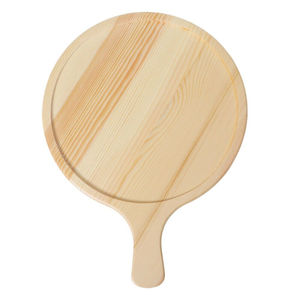 Planche à pizza en bois d'acacia naturel de qualité supérieure, planche à découper ronde en bois massif avec poignée, plateau de service pour fromages et charcuteries - Product Image 3