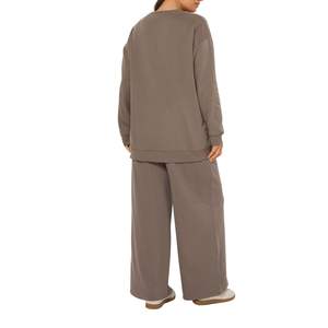 Conjunto de Dos Piezas para Mujer, Estilo Informal, Sudadera Holgada y Pantalones Anchos, Chándal de Algodón Suave - Product Image 5