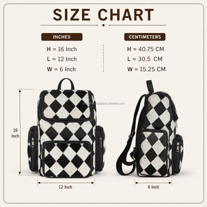 Designer Checkered Patchwork Pattern Genuine Cowhide <b>Leather</b> <b>Backpack</b> Western Style Luxury Manufacturing Bag Perfect for Unisex - Product Image 2