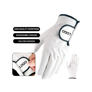 Gants de golf personnalisés pour hommes, respirants, doux, en cuir PU blanc, antidérapants, design perforé, vêtements de sport d'extérieur VN - Product Image 2