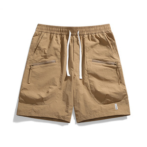 Shorts en toile à motif écossais pour homme avec cordon de serrage à la taille, décontractés, respirants, séchage rapide, anti-UV, taille mi-haute, avec poches - Product Image 4