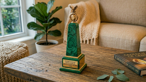 Malachite <b>desk</b> accessory green malachite stone decoration gift healing crystal malachite gift set feng shui malachite corporate - Product Image 3