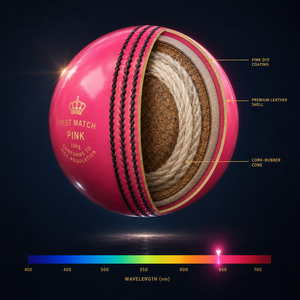 Balle de cricket en cuir rose, cousue à la main, balle d'entraînement, logo personnalisé, balle de pratique - Product Image 2