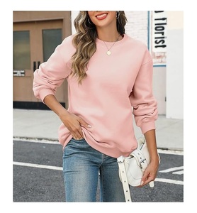 Sweat-shirt en coton pour femme, col rond, manches longues, coupe décontractée, confortable, couleur unie, prix de gros, fabriqué au Bangladesh - Product Image 4