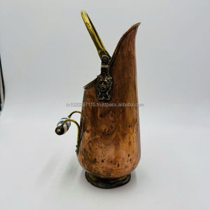 Large size copper <b>coal</b> bucket for holding firewood and charcoal beside fireplace or outdoor patio <b>heater</b> - Product Image 3