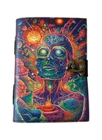 Universo mujeres de diosa cuaderno impreso libro de sombras diario Vintage hecho a mano 100% cubierta de cuero genuino papel de borde de cubierta