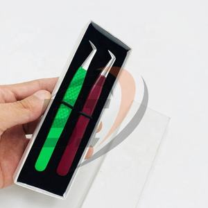 Pince à épiler japonaise en acier inoxydable avec logo personnalisé, pointe fine, durable et prise ferme, 12 cm, pour extensions de cils volume - Product Image 3