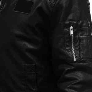Women's Faux <b>Leather</b> Moto Jacket <b>With</b> <b>Fur</b> Trim Zipper Closure Winter Warm Casual Outerwear - Product Image 3