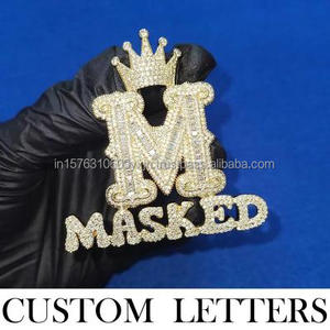 Pendentif couronne personnalisé « O Oliver » serti de diamants de laboratoire, collier hip-hop, bijoux - Product Image 4