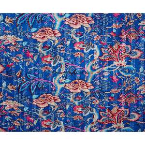 Colcha Kantha de algodón 100% orgánico, hecha a mano, estampada, reversible, vintage, ecológica, para todas las estaciones, tamaño doble, de alta calidad. - Product Image 2