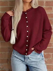 Cardigan en tricot uni à manches longues avec fermeture boutonnée, pull d'automne coupe classique pour hommes - Product Image 6