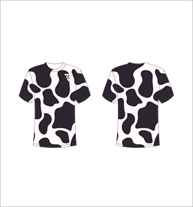 Camiseta de Manga Corta con Estampado de Vaca para Hombre, Cuello Redondo, Corte Regular, Transpirable, de Poliéster Tejido, Estilo Casual - Product Image 1