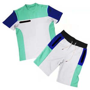 Ensemble de t-shirts sportifs pour hommes, col rond, séchage rapide, polyester et élasthanne, vêtements décontractés d'été - Product Image 2