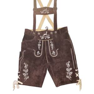 Lederhosen bavaroises pour hommes et femmes, style Octoberfest, avec broderies décoratives, inspirées des tenues autrichiennes, allemandes et américaines. - Product Image 1