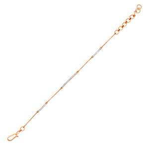สร้อยข้อมือแท่งเพชรโค้งสามชั้นสีโรสโกลด์ - Product Image 1