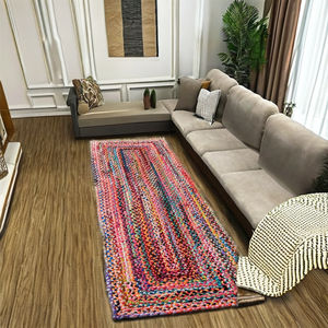 Trendy Multicolor Jute Modern Reversible Non-Slip Rectangular Rug for Hotel & Living Room Use Washable <b>Carpet</b> - Product Image 1