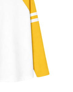 Custom Yellow <b>White</b> Raglan Long Sleeve T Shirt Men 100% Cotton Crew Neck Casual Baseball <b>Tee</b> OEM Manufacturer Supplier bulk - Product Image 6
