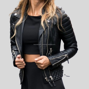 Boomletcorp Nouveau style Veste de mode en cuir de style tendance Logo personnalisé Imperméable à l'eau Tendance Vestes en cuir pour femmes à la mode - Product Image 1