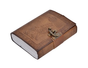 Journaux en cuir vieux look antique loup personnalisé papier fait main en relief idéal pour la revente vintage relié gros cahiers de voyage - Product Image 4