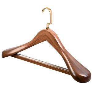 Percha de madera maciza para organizar la ropa con cuerpo resistente y diseño de suspensión equilibrado - Product Image 3
