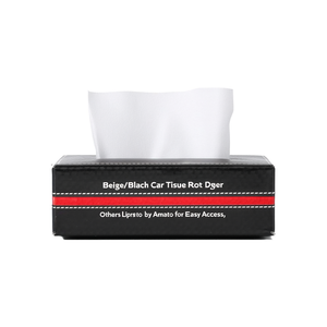 Distributeur de mouchoirs pour voiture beige/noir par Amato pour un accès facile - Product Image 2