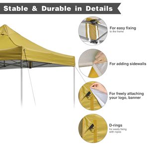 Telo di Ricambio per Gazebo EZ Canopy 9.6x9.6ft Giallo Minerale - Copertura Premium per Pergola - Product Image 4
