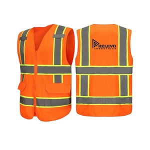 เสื้อกั๊กสะท้อนแสงนิรภัย 120 GSM โพลีเอสเตอร์ PU น้ำหนักเบา ชุดทำงานแบบมองเห็นได้ชัดเจน สำหรับขายส่ง - Product Image 1