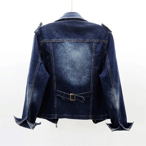 Manteau en jean pour femme 2026 Automne Hiver, veste courte décontractée, col rabattu, fermeture éclair, coupe-vent, écologique, élégante, streetwear - Product Image 6