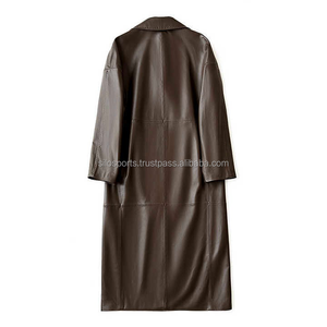 Manteau long en peau de mouton véritable marron pour femme, imperméable, coupe-vent, chauffant, écologique, respirant, de haute qualité OEM - Product Image 2