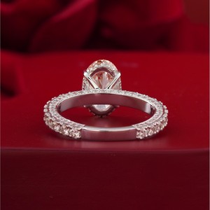 14K <b>Gold</b> Fashion <b>Ring</b> with 2.04 CT Vivid Pink Oval Lab Grown Diamond Rare Color Statement - Product Image 4