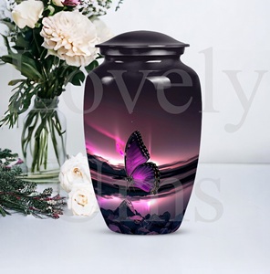 Purple butterfly remembrance majestic memorial urn <b>for</b> human <b>ashes</b> funeral cremation urn decorative <b>keepsake</b> tribute - Product Image 3
