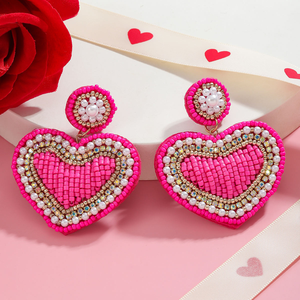 Pendientes Colgantes de Lentejuelas Brillantes con Forma de Corazón y Labios Multicolor, Estilo Boho Elegante, Hechos a Mano, para San Valentín - Product Image 5