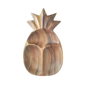 Plateau de service en bois artisanal en forme de citrouille, plateau en bois sectionnel pour collations, noix, fruits secs et bonbons, décoration - Product Image 3