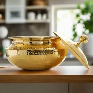 Hammered Copper Kitchen Serving Bowl with Steel Inner Food Safe Handmade Tableware Restaurant Hotel Home Buffet Supply - Product Image 3