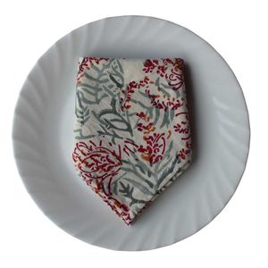 Lot de 4 serviettes en coton imprimées à la main, motif floral classique, 45x45 cm, lavables en machine, pour la décoration de table - Offre Spéciale - Product Image 5