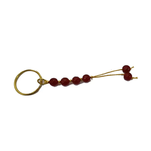 Porte-clés en cristal de haute qualité, perles rondes en cornaline rouge, porte-clés en pierre naturelle, cadeaux pour femmes, vente en gros - Product Image 1