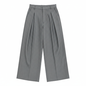 Pantalon large pour homme, taille haute, plissé, sur mesure, OEM, vente en gros - Product Image 5