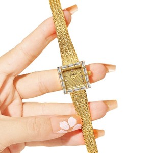 Reloj de Cuarzo Analógico Vintage de Lujo para Mujer, Cristal Hardlex, Correa de 10 mm, Caja de Latón, Forma Cuadrada, Diseño de Espiga, Movimiento Miyota, 3 BAR - Product Image 5