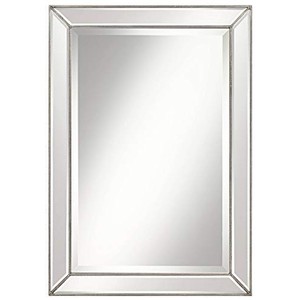 Acacia Wood Minimalist Rectangular Mirror with <b>Floating</b> <b>Frame</b> - Wholesale - Product Image 3