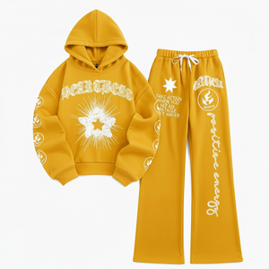 Ensemble de survêtement décontracté 2 pièces pour homme, écologique, avec sweat à capuche délavé, coupe mi-épaisse, coupe-vent, grande taille, streetwear uni - Product Image 1