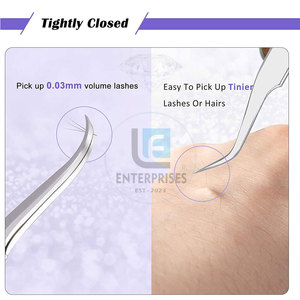 Pinces professionnelles pour extensions de cils, pinces en acier antidérapantes pour extensions de cils - Product Image 6