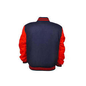 เสื้อแจ็คเก็ตวาร์ซิตี้สีแดงกรมท่าสำหรับผู้ชาย ทรงปกติ ปกคอพับ สวมใส่สบายๆ ในฤดูใบไม้ร่วง ผลิตจากวัสดุโพลีเอสเตอร์ผสมผ้าฝ้าย - Product Image 2