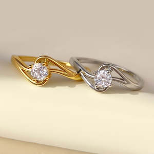 แหวนหมั้นดีไซน์เกลียวประดับเพชรซิคอนทรงบริลเลียนต์ 0.50 กะรัต ดีไซน์ทันสมัย เหมาะสำหรับงานฉลองครบรอบ ทำจากเงินแท้ 925 - Product Image 5