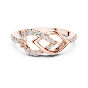 INTER LOCKING GEOMETRIC <b>INFINITY</b> LAB GROWN DIAMOND BRILLIANT CUT CERTIFIED WOMEN'S RING SET 18KT <b>ROSE</b> GOLD ENGAGEMENT WEDDING - Product Image 1